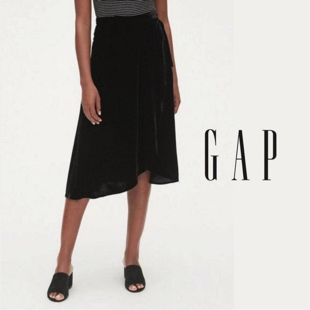 GAP Velvet Wrap Midi Skirt